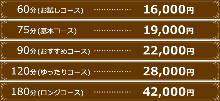 ホテヘルプラン料金表