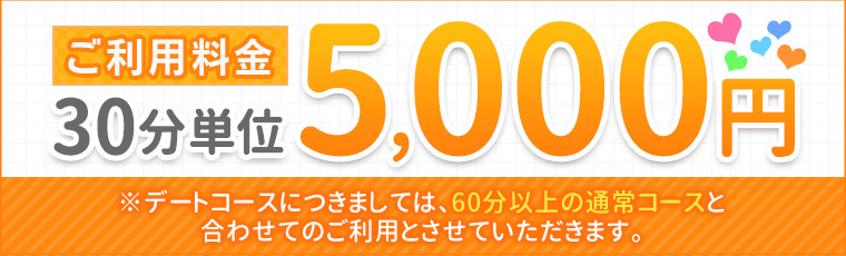ご利用料金30分単位5,000円